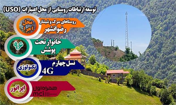 روستاهای سرک و شیشار شهرستان رضوانشهر به شبکه ملی اطلاعات متصل شدند