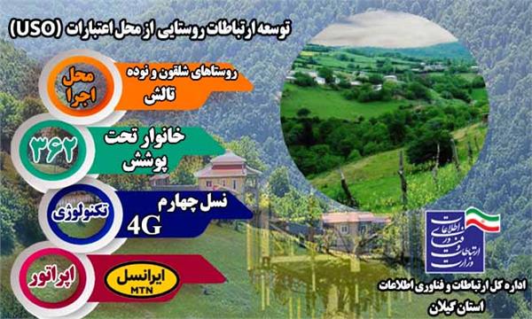 روستاهای شلقون و نوده بخش حویق شهرستان تالش به شبکه ملی اطلاعات متصل شدند