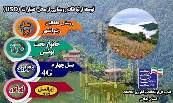 روستای خلخالیان شهرستان رضوانشهر به شبکه ملی اطلاعات متصل شد