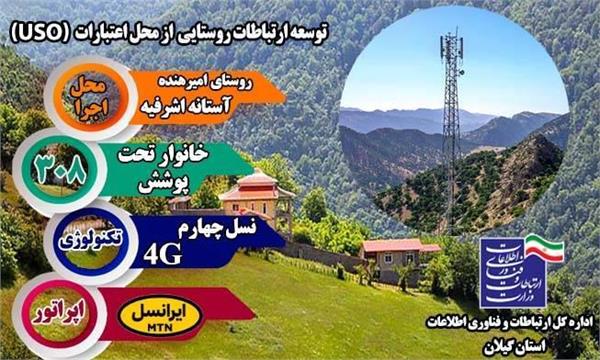 روستای امیرهنده شهرستان آستانه اشرفیه به شبکه ملی اطلاعات متصل شد