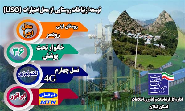 روستای اینی شهرستان رودسر به شبکه ملی اطلاعات متصل شد